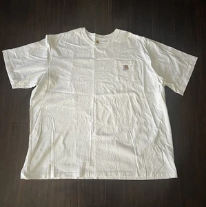 T-shirt homme Carhartt blanc poche taille 5XL coton vêtements de travail Tee (petite tache) - Photo 1/7