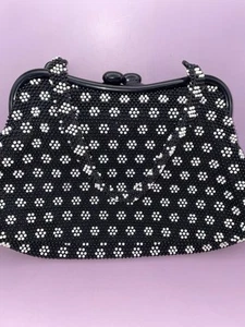 1960’s Poppy Retro Black & White Purse Made in Japan - Picture 1 of 7