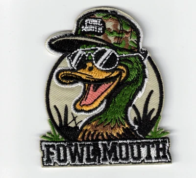 Fowl Mouth Duck Hunting Mallard Embroidered 3in Iron / Sew-On Patches - Image 1 of 2