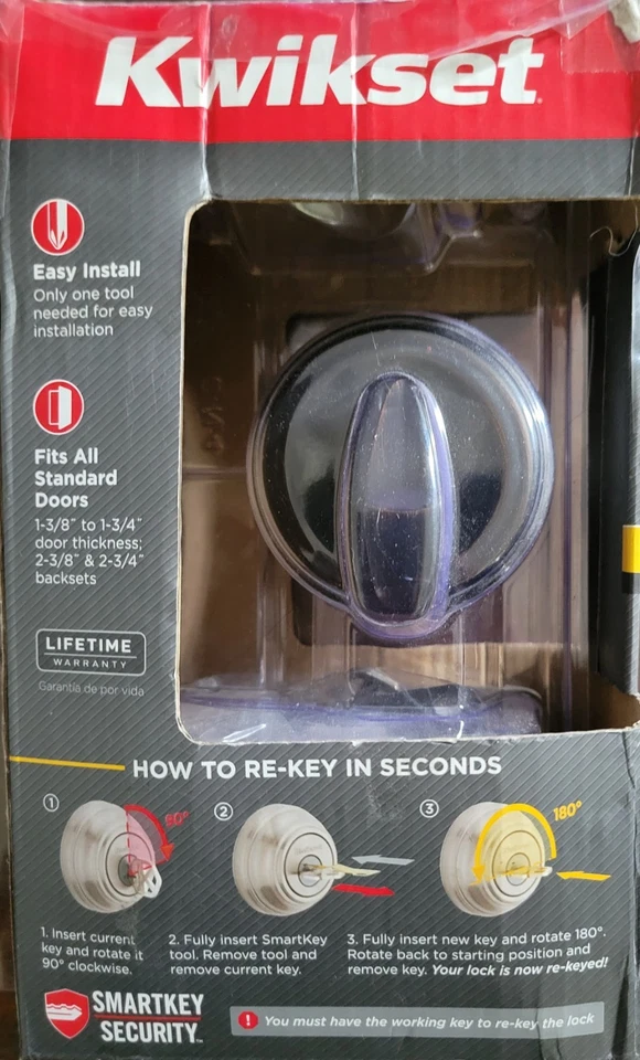 Kwikset Deadbolt/ Keyed One Side Door Lock NEW - Image 1 of 2