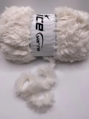 Cream Bunny Fur 82964 Ice Yarns Super-Bulky Faux Fur Eyelash Yarn 100gr 71yds - Image 1 of 4