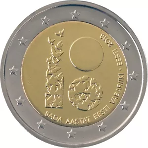 ESTLAND - 2€ Euro Gedenkmünze 2018 - Republik Estland 100 UNC - Bild 1 von 1