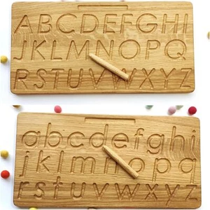 Montessori Alphabet reversible tracing board, printed letters Uppercase and low - Picture 1 of 8