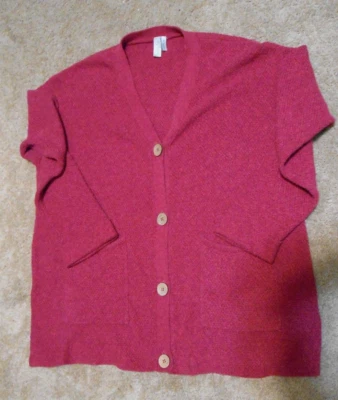 Mujer Sahalie Color Frambuesa Punto Cárdigan Suéter, Talla M Foto 1 de 2
