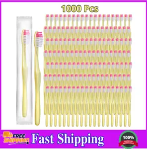 1000 Pcs Disposable Toothbrushes Bulk Individually Wrapped Manual Soft Bristle T - Picture 1 of 9