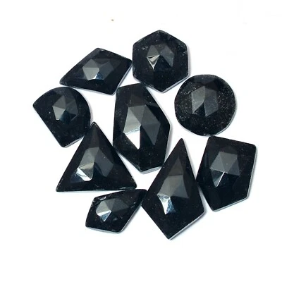 Lote de pedras preciosas soltas corte rosa ônix preto natural não tratado 8x11mm-15x20mm - Imagem 1 de 4