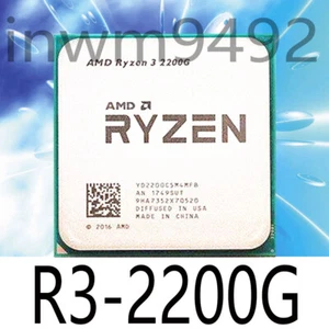 AMD RYZEN 3 2200G R3-2200G 3.5 GHz 4Core 4Thr 14NM Socket AM4 65W CPU Processor - Picture 1 of 1