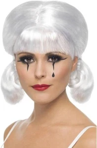 Ladies White Clown Mime Wig - Picture 1 of 2