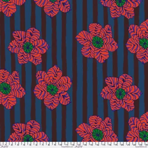 NEW! KAFFE FASSETT BRANDON MABLY ZEBRA LILY BM91 DARK FLORAL FABRIC HALF YARD - Picture 1 of 1