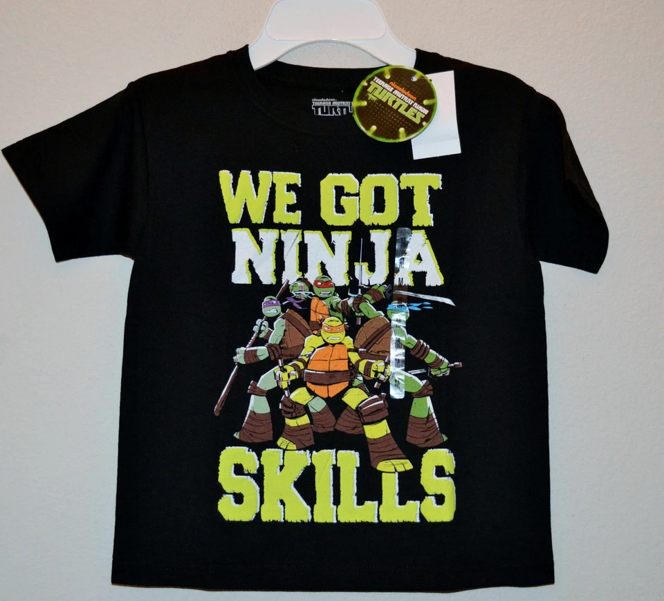 全新带标签 ☀TEENAGE MUTANT NINJA TurTLES☀ L 14/16 XL 18/20 T 恤 WE GOT NINJA SKILL — 第 1/1 张图片