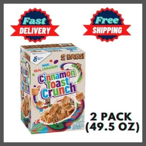 2 Pack Cinnamon Toast Crunch Cereal (Source of Calcium) 49.5 oz Free Shipping - Picture 1 of 7