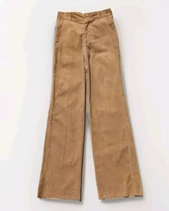 Nos 70s VTG Paul Ressler Perry Ellis Mens Rear Strap Corduroy Flare Pants 32 38 - Picture 1 of 11