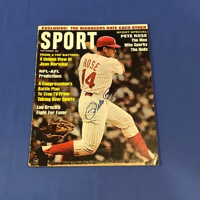  Спортивный журнал с автографом Пита Роуза на обложке сентябрь 1967 г. - Изображение 1 из 3