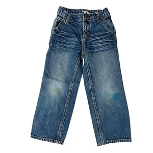 OshKosh Carpenter Jeans Size 5R Boys Blue Adjustable Waist Cowboy Utility Denim - Picture 1 of 7