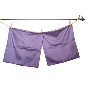 Purple Satin Pillow Covers 18 x 18 in. Set of 2 w Zipper Closure - Picture 1 of 3