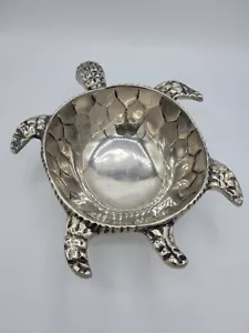Pier 1 Imports Large Silver Sea Turtle Bowl/ India - Picture 1 of 4