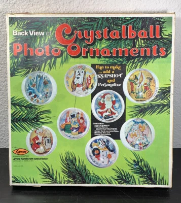 De colección Hágalo Usted Mismo Set ocho BOLAS DE CRISTAL FOTO ADORNOS Kit Árbol de Navidad Flecha 1978 Foto 1 de 4