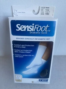 Jobst 110844 SensiFoot Brown X-Large Crew Closed Diabetic Sock 8-15 mmHg - Picture 1 of 4