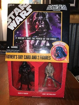 STAR WARS Fathers Day Card and 2 Figures Darth Vader and Luke Skywalker  - image 1 of 2