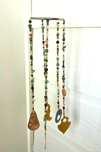 * CELTIC PAGAN KNOT DESIGNS * EARTH, SKY, SUN COLOURS - WIND CHIMES, BEAD MOBILE - Picture 1 of 9