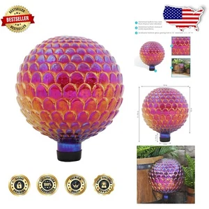 Contemporary 10-Inch Iridescent Red Gazing Globe - Perfect for Garden Decor - Picture 1 of 10