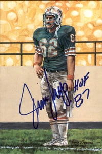 Jim Langer HOF Autographed/Inscr Goal Line Art GLAC Postcard Miami Dolphins JSA - Picture 1 of 2