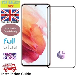 Samsung S22 Full Glue Displayschutzfolie Hartglas Fingerabdruck Funktion - Bild 1 von 5