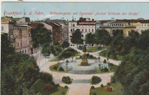 Sehr Schöne AK. Von Frankfurt a. Oder , Zu Sehen ist Wilhelmsplatz mit Denkmal - Bild 1 von 2