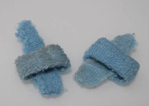 Vintage 1960s KEN doll blue cloth slippers TERRY TOGS MORNING WORKOUT shoes #784 - Picture 1 of 2