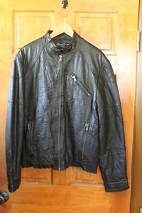 KENNETH COLE Mens Zip Leather Jacket - Black – size L – NWT - Picture 1 of 12