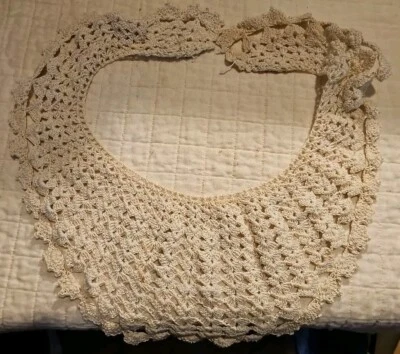 🔥 Vintage Crochet Collar Lace Dress Decor Cottage Core Victorian Handmade 1920s - Image 1 of 4