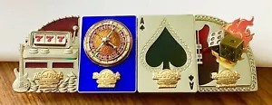 2023 HARD ROCK HOTEL & CASINO ATLANTIC CITY 3D SILVER CASINO PUZZLE (4) PIN SET - Picture 1 of 14