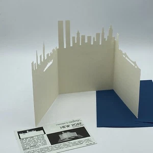 Greeting Card New York Cityscape By Cardesign Twin Towers Vintage - Picture 1 of 5