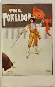 Postal Firmada Mañana Artista The Toreador Mujer Bonita Vestida Como Torero - Imagen 1 de 3