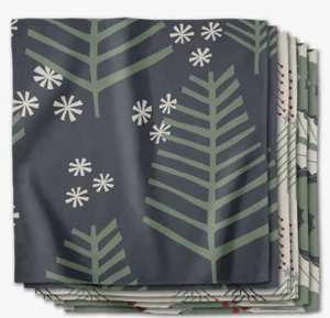 Geometry Dinner Napkin 6 Pack ‘Winter Wonderful’ 19” x 19” Quick Drying Tech. - Picture 1 of 6