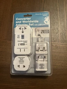 Travel Smart by Conair 2 Outlet Converter Set with USB Port Convert Convertidor - Picture 1 of 2