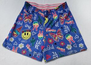 Girls Size 6-6X Colorful Shorts Faded Glory Summer Ice Cream Smiley Face Retro