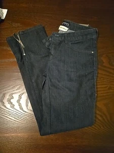 Emporio Armani Slim Fit Jeans Size 26 Dark Blue Straight Leg With Ankle Zipper - Picture 1 of 6