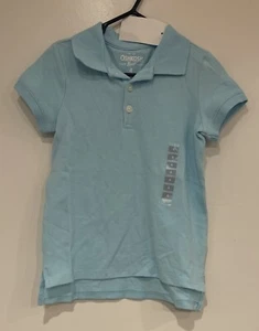 OshKosh Bgosh Kid Girls Solid Turquoise Stretch Pique Short Sleeve Polo 4 NWT - Picture 1 of 2