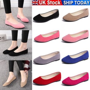 Womens Ballerina Ballet Dolly Pumps Slip On Ladies Flat Boat Loafers Shoes Size