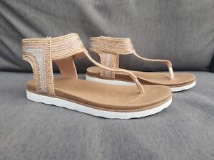 New! Skechers Sandals Size Uk2 Moon Keepers Crush Shimmers Rose Gold Beach £45
