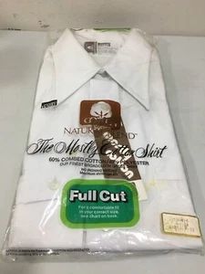 Montgomery Ward abito misto cotone lshirt anni 70 colletto a punta tg 17-33 bianco - Foto 1 di 4