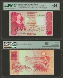 SOUTH AFRICA 50 Rand 1990, P-122b Sign: Stals Sign: 7, PMG 64 EPQ Choice UNC - Picture 1 of 1