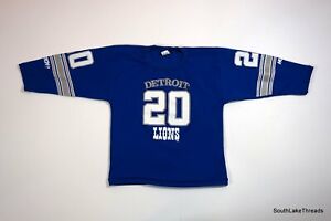 Vintage Hutch Boys Medium Barry Sanders #20 Detroit Lions L/S Jersey Polyester 