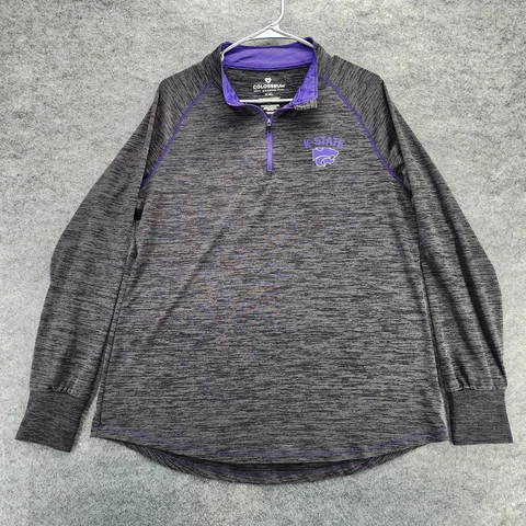 Kansas State Wildcats Pullover Womens XXL Colosseum Quarter Zip Gray Cover