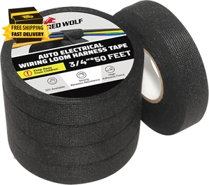 Wiring Harness Tape High Temp Wire Cable Loom Self 3/4 Inch X 50 FT 5 Rolls - Picture 1 of 7