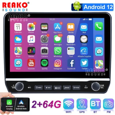 Android 12 Double Din 10.1'' Apple Carplay Car Stereo GPS Navi WIFI Touch Radio - Image 1 of 4