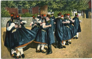 Cartolina costumi dell'Assia costume tradizionale, danza Schwälmer, coppie di danze/walma anni 10 - Foto 1 di 1