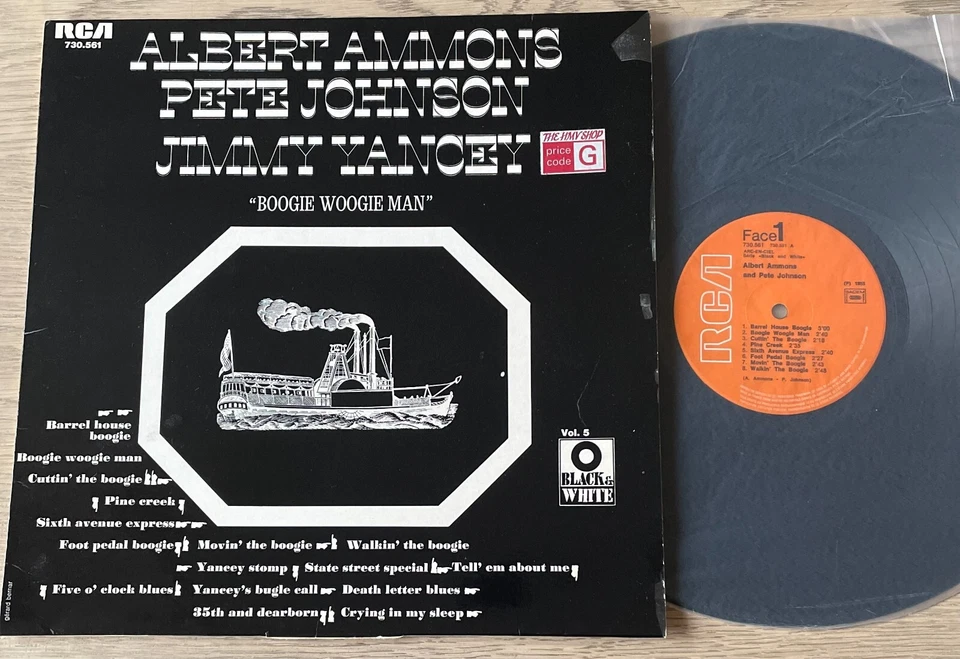 ALBERT AMMONS PETE JOHNSON JIMMY YANCEY BOOGIE WOOGIE MAN LP RCA FRANCE 1972 EX - Image 1 of 4