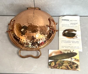 New Vintage 1980s Portuguese Copper Cataplana Pan 8.25" w/ Recipes Unused - Picture 1 of 8
